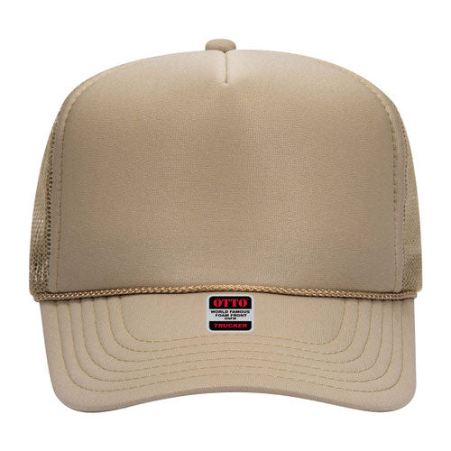 OTTO CAP 5 Panel High Crown Mesh Back Trucker Hat 39-165