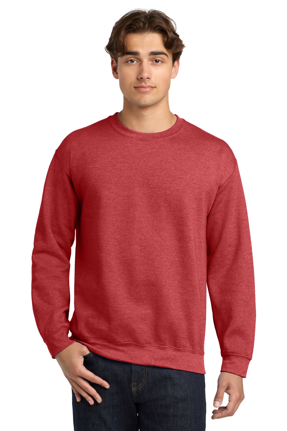 Gildan® - Heavy Blend™ Crewneck Sweatshirt.  18000 - Heather Sport Scarlet