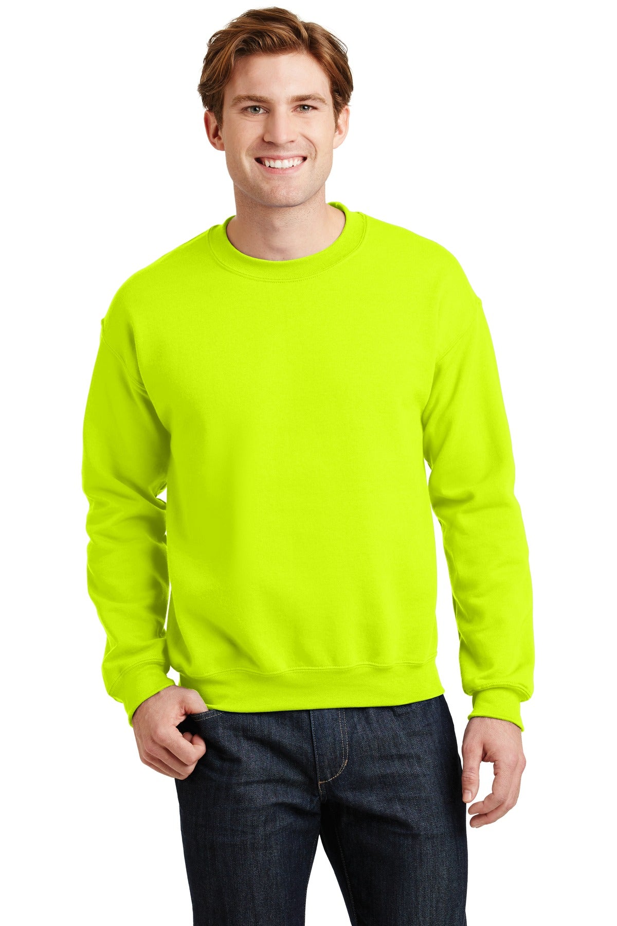 Gildan ®  - Heavy Blend™ Crewneck Sweatshirt.  18000 - Safety Green