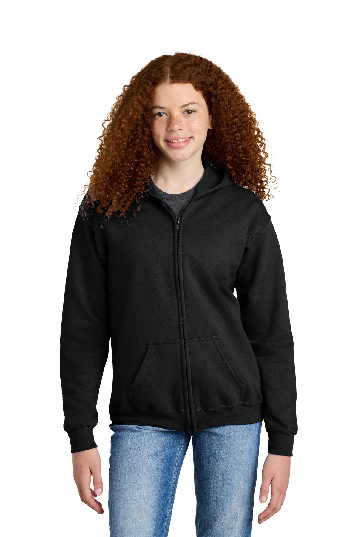 DISCONTINUED Gildan® Youth Heavy Blend™ Full-Zip Hooded Sweatshirt. 18600B