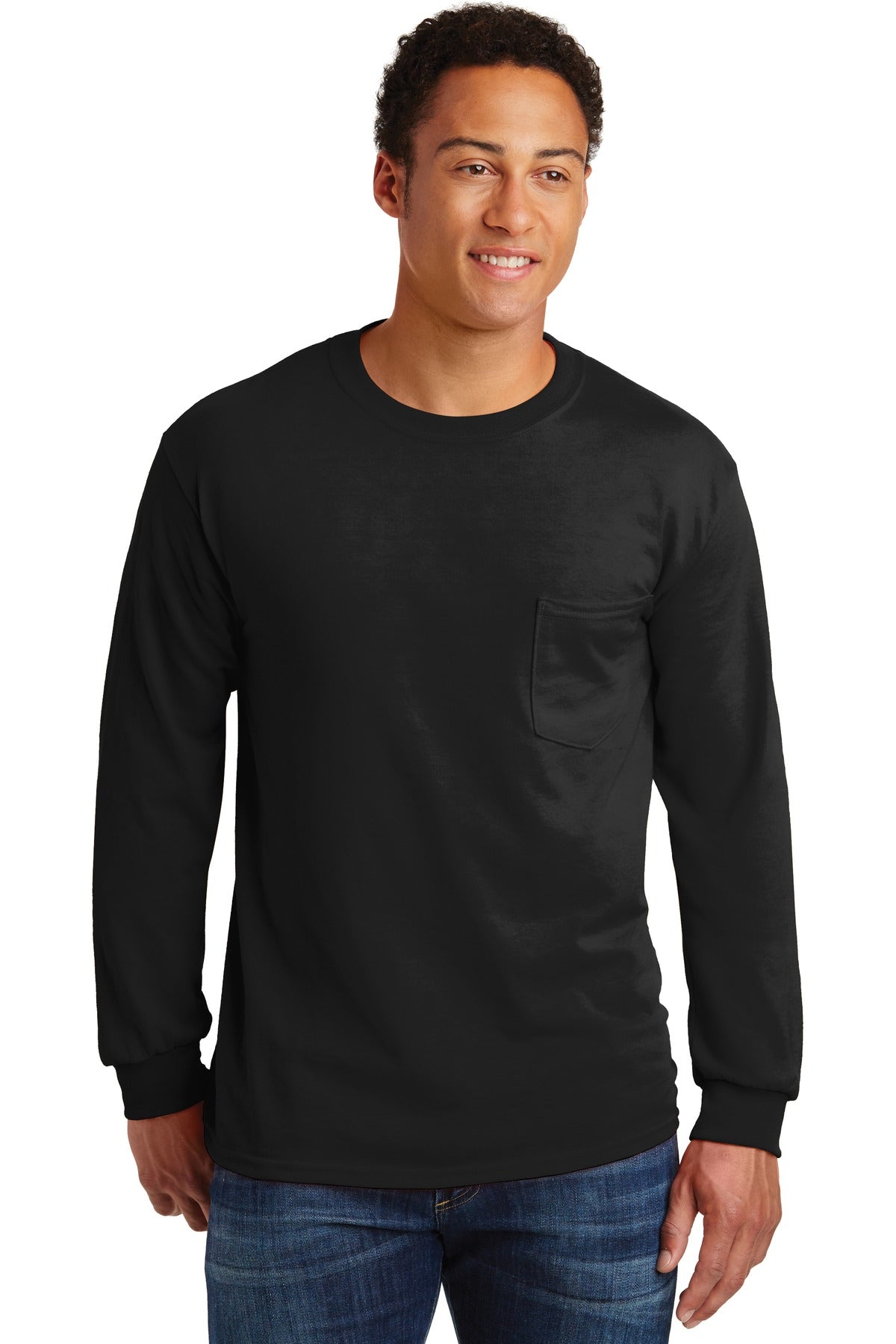 Gildan ®  - Ultra Cotton ®  100% US Cotton Long Sleeve T-Shirt with Pocket.  2410