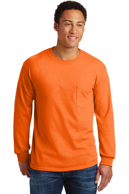 Gildan ®  - Ultra Cotton ®  100% US Cotton Long Sleeve T-Shirt with Pocket.  2410