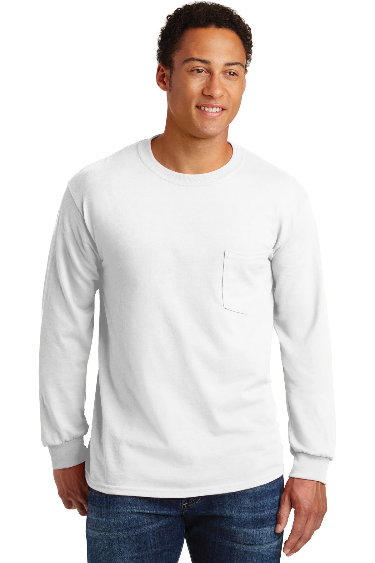 Gildan ®  - Ultra Cotton ®  100% US Cotton Long Sleeve T-Shirt with Pocket.  2410