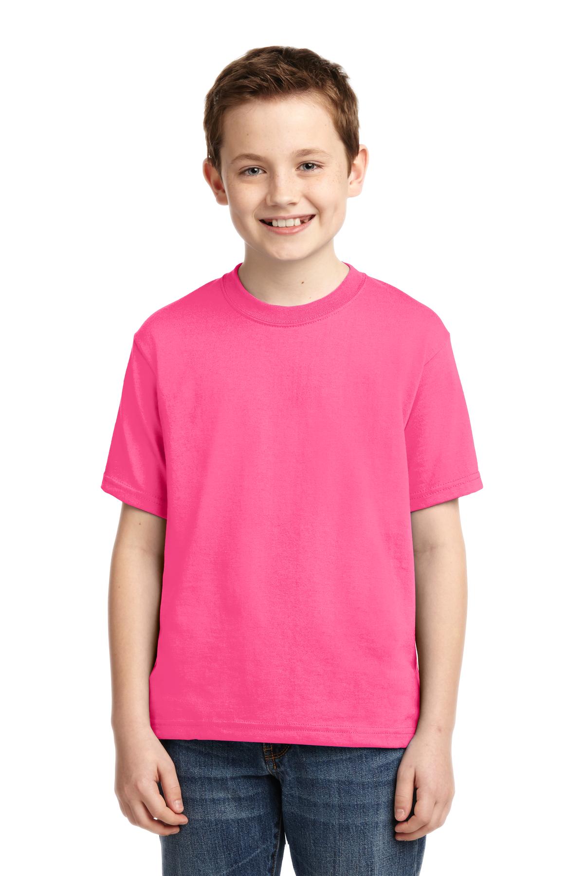 Jerzees ®  - Youth Dri-Power ®  50/50 Cotton/Poly T-Shirt.  29B - Neon Pink