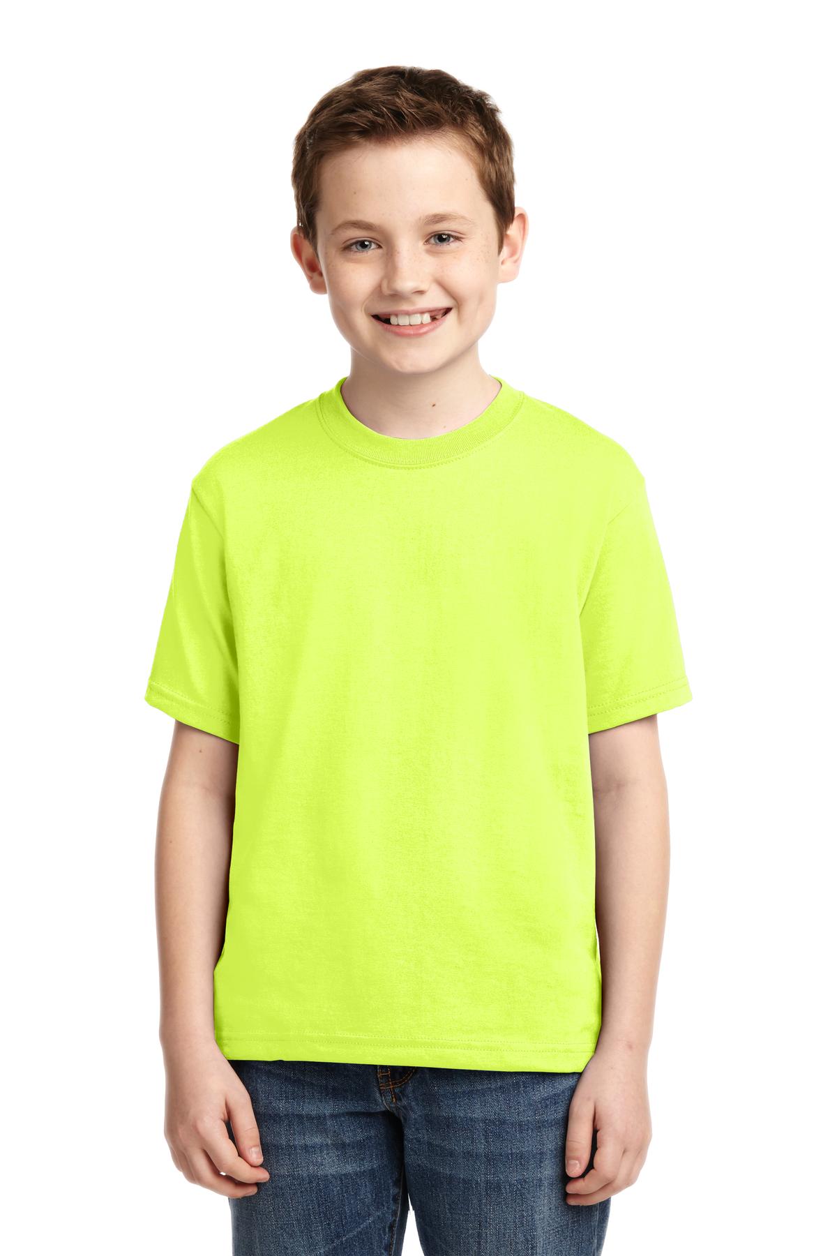 Jerzees ®  - Youth Dri-Power ®  50/50 Cotton/Poly T-Shirt.  29B - Safety Green