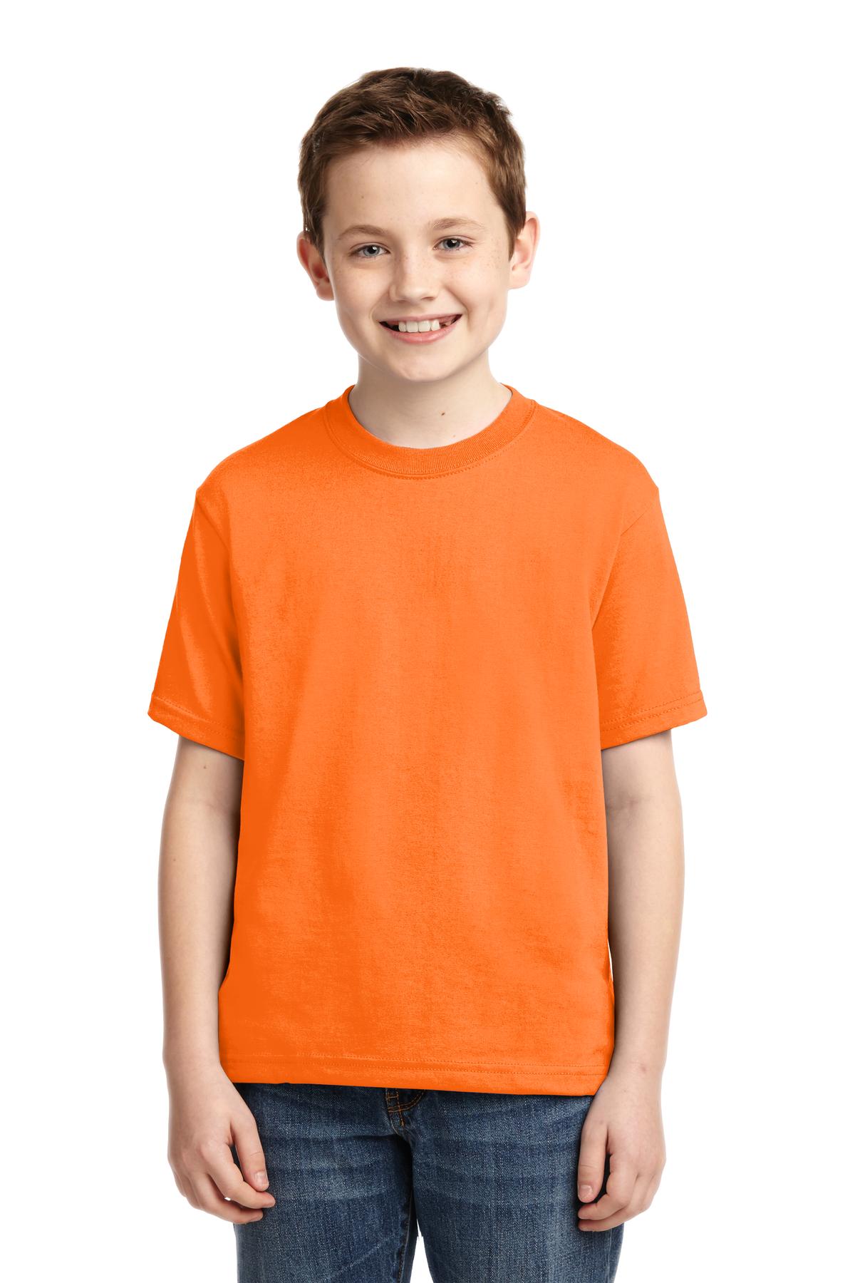 Jerzees ®  - Youth Dri-Power ®  50/50 Cotton/Poly T-Shirt.  29B - Safety Orange