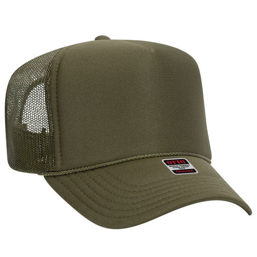 OTTO CAP 5 Panel High Crown Mesh Back Trucker Hat 39-165