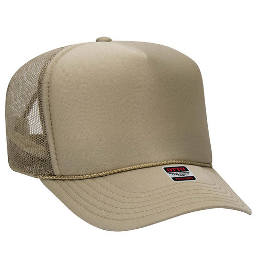 OTTO CAP 5 Panel High Crown Mesh Back Trucker Hat 39-165