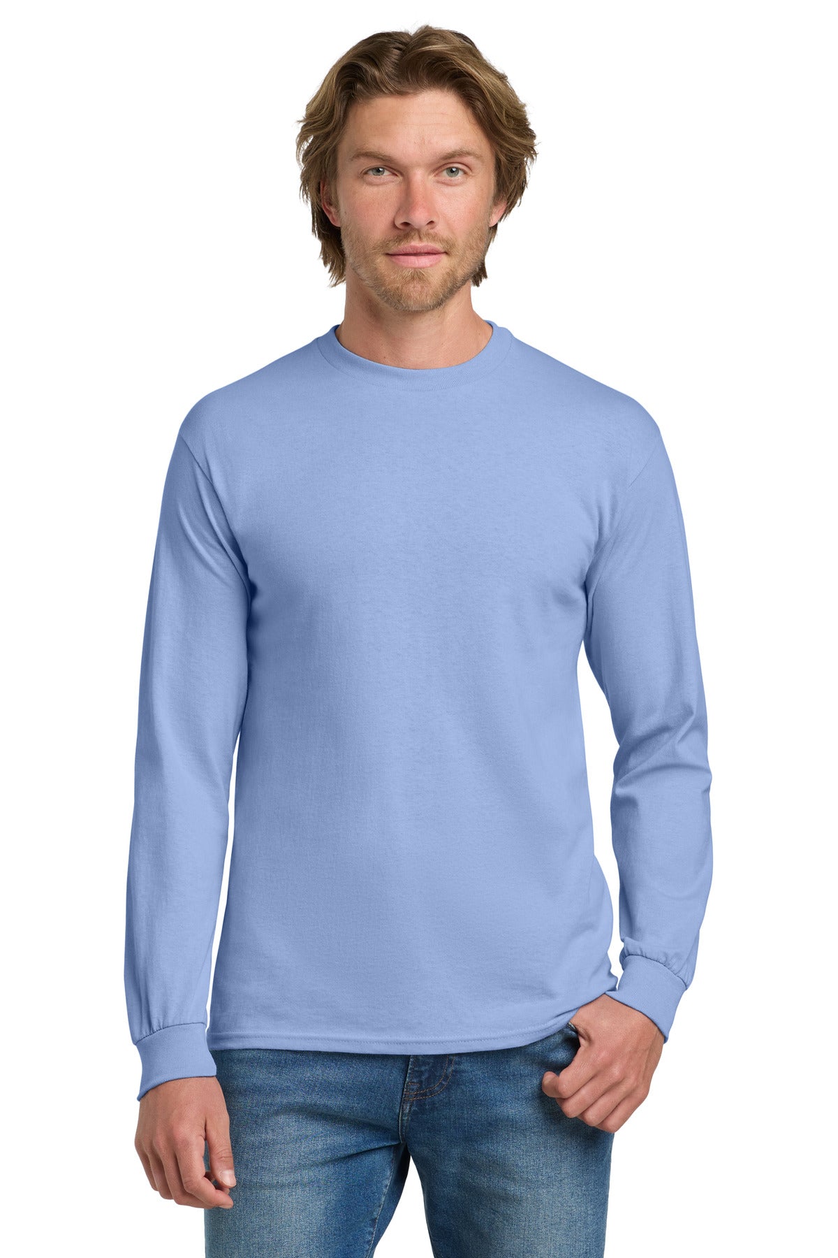 Gildan ®  - Heavy Cotton ™  100% Cotton Long Sleeve T-Shirt.  5400 - Carolina Blue