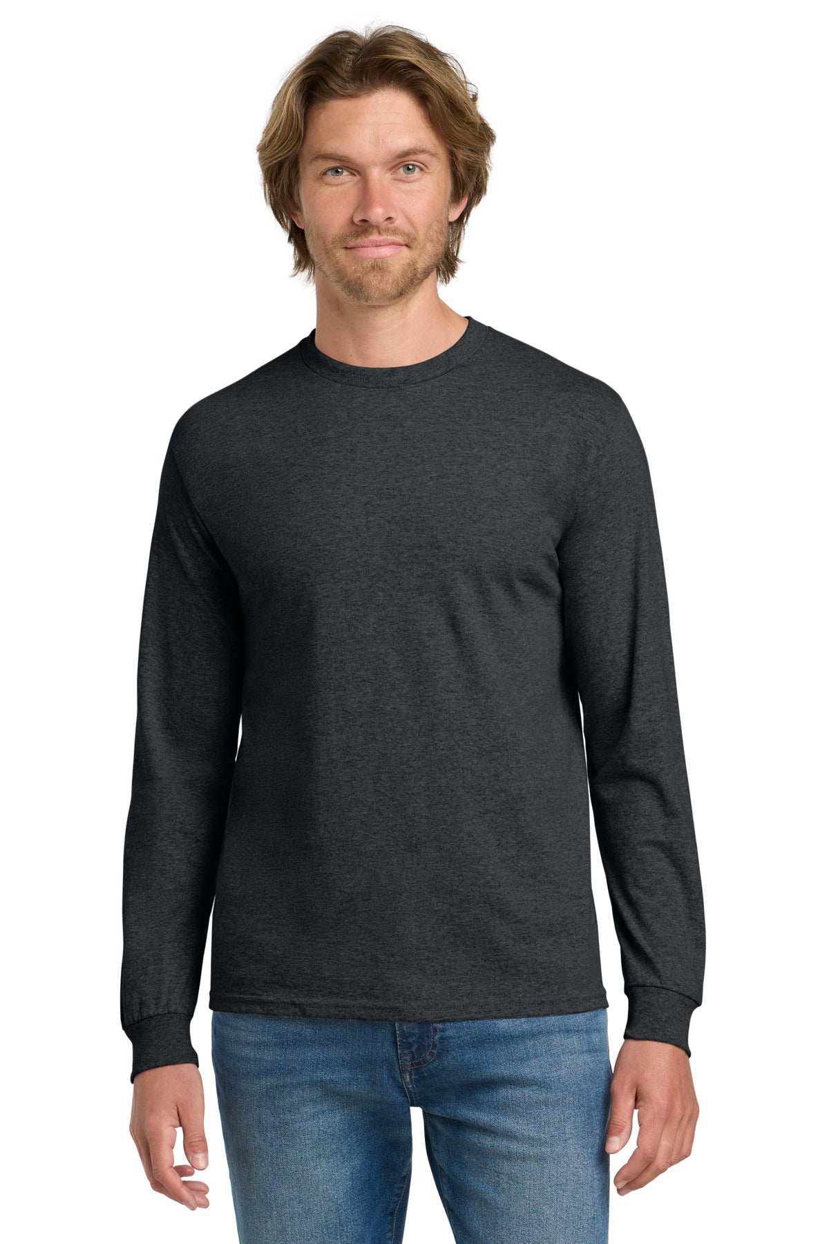 Gildan ®  - Heavy Cotton ™  100% Cotton Long Sleeve T-Shirt.  5400 - Dark Heather