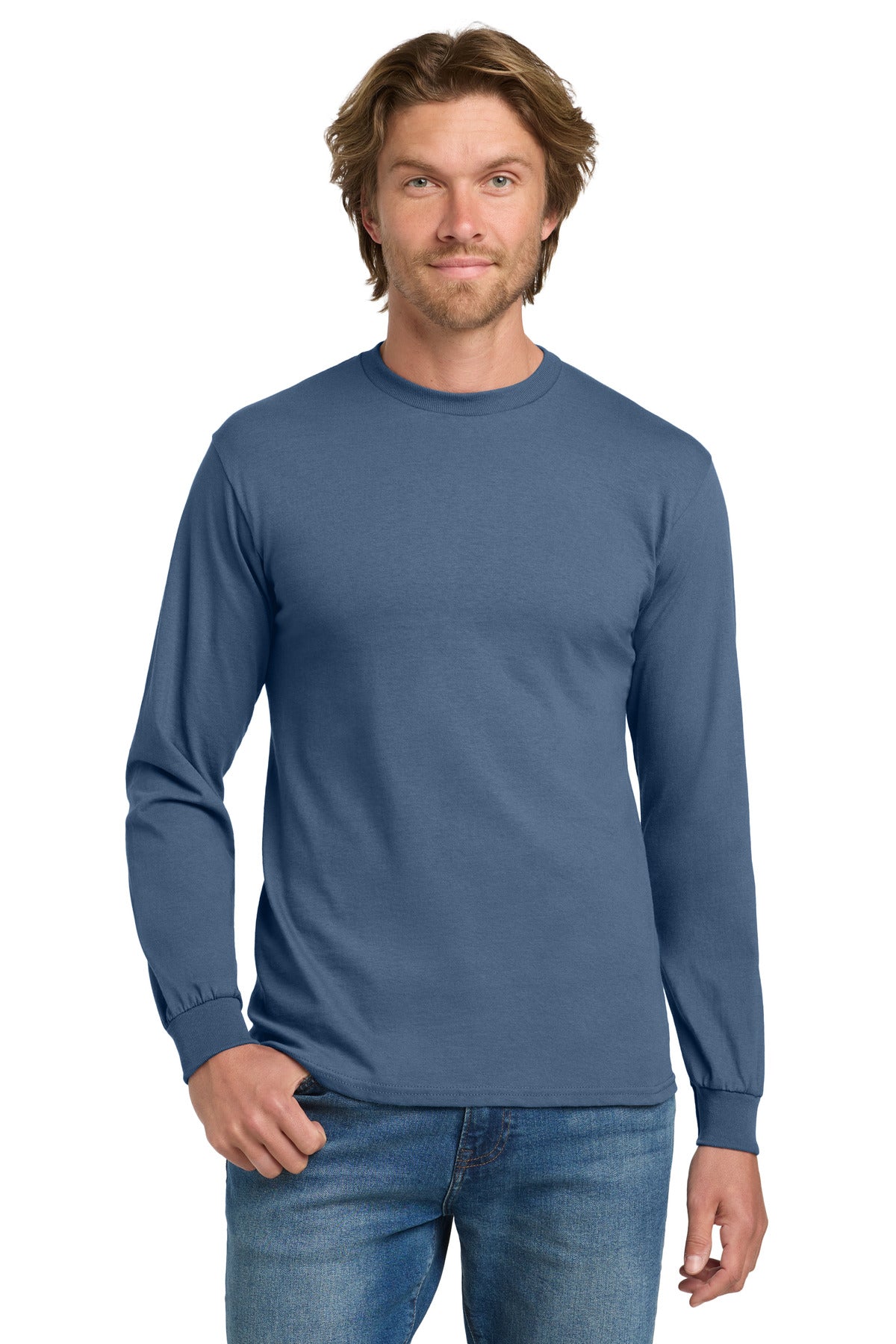 Gildan ®  - Heavy Cotton ™  100% Cotton Long Sleeve T-Shirt.  5400 - Indigo Blue