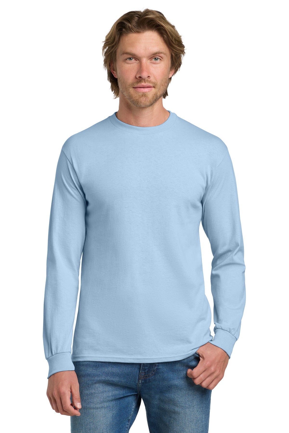 Gildan ®  - Heavy Cotton ™  100% Cotton Long Sleeve T-Shirt.  5400 - Light Blue