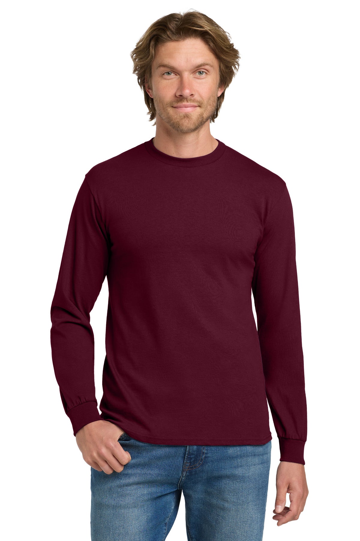 Gildan ®  - Heavy Cotton ™  100% Cotton Long Sleeve T-Shirt.  5400 - Maroon