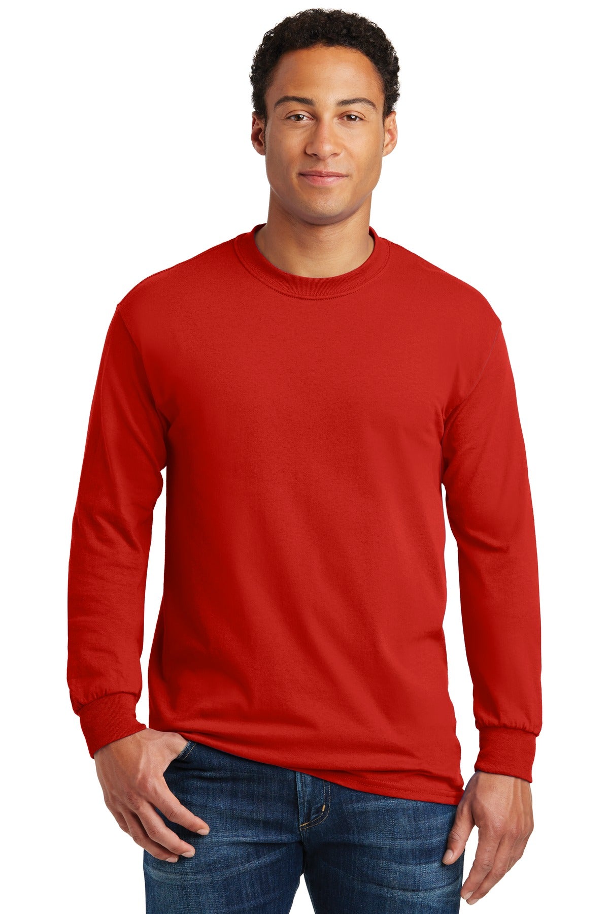 Gildan ®  - Heavy Cotton ™  100% Cotton Long Sleeve T-Shirt.  5400 - Red