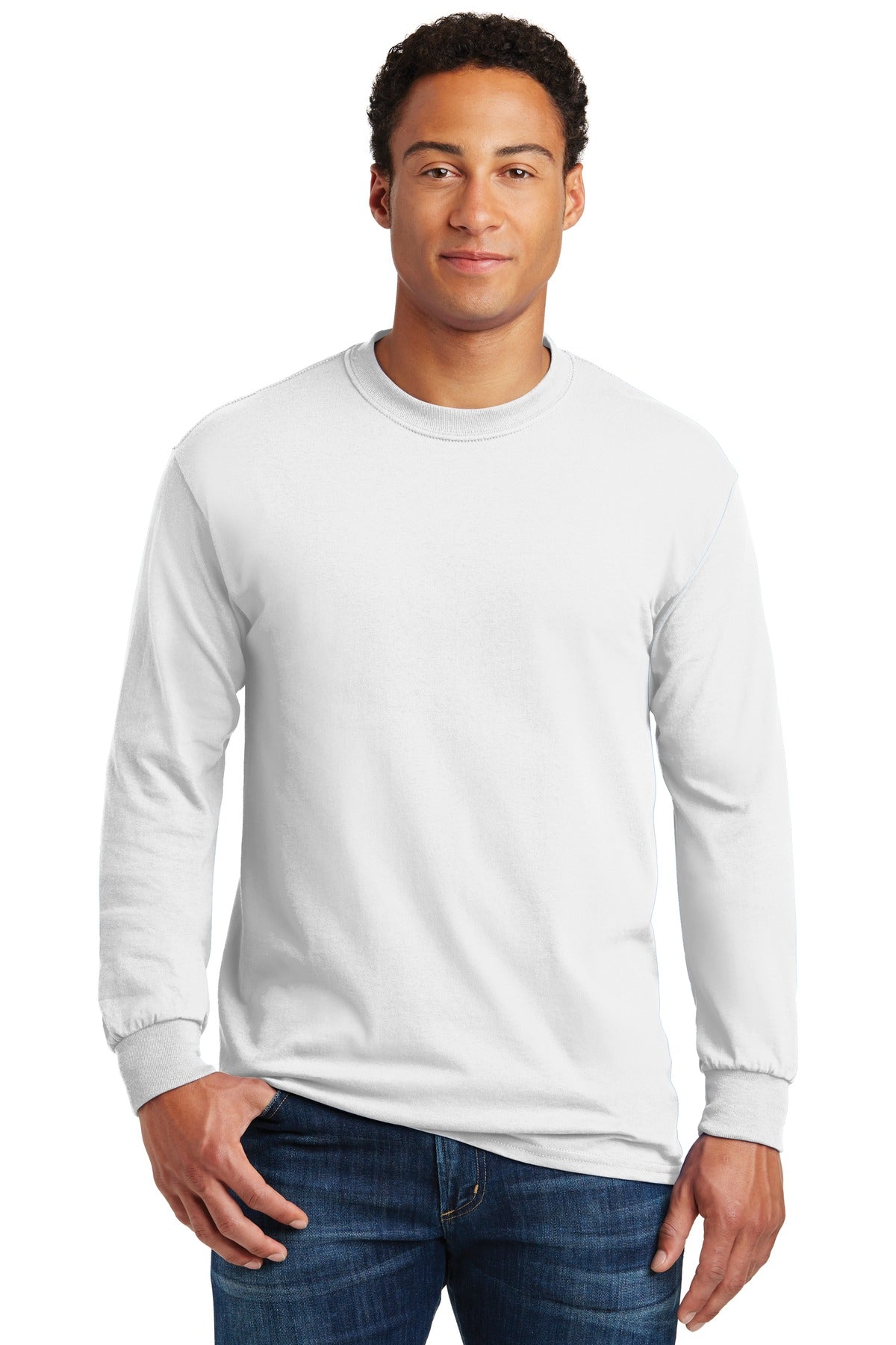 Gildan ®  - Heavy Cotton ™  100% Cotton Long Sleeve T-Shirt.  5400 - White