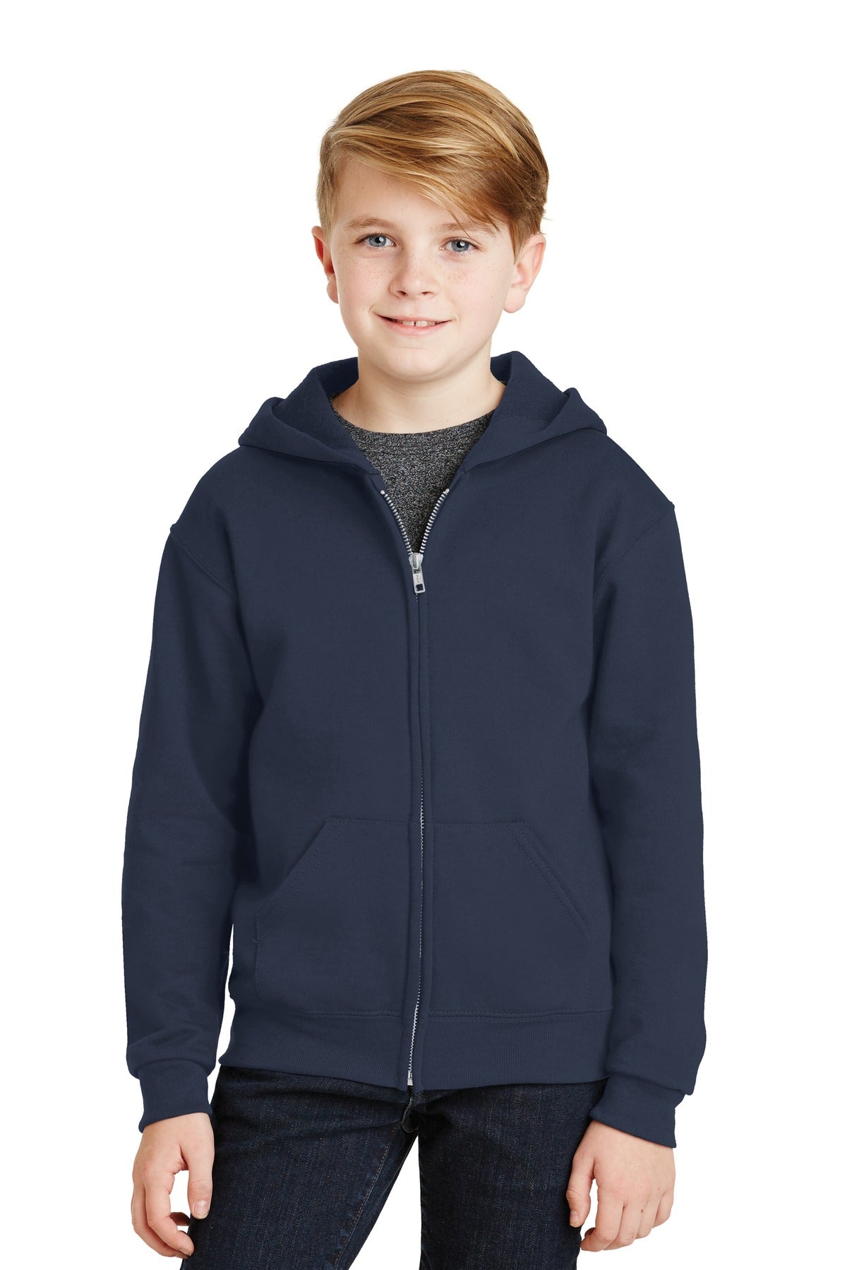 Jerzees® - Youth NuBlend® Full-Zip Hooded Sweatshirt.  993B