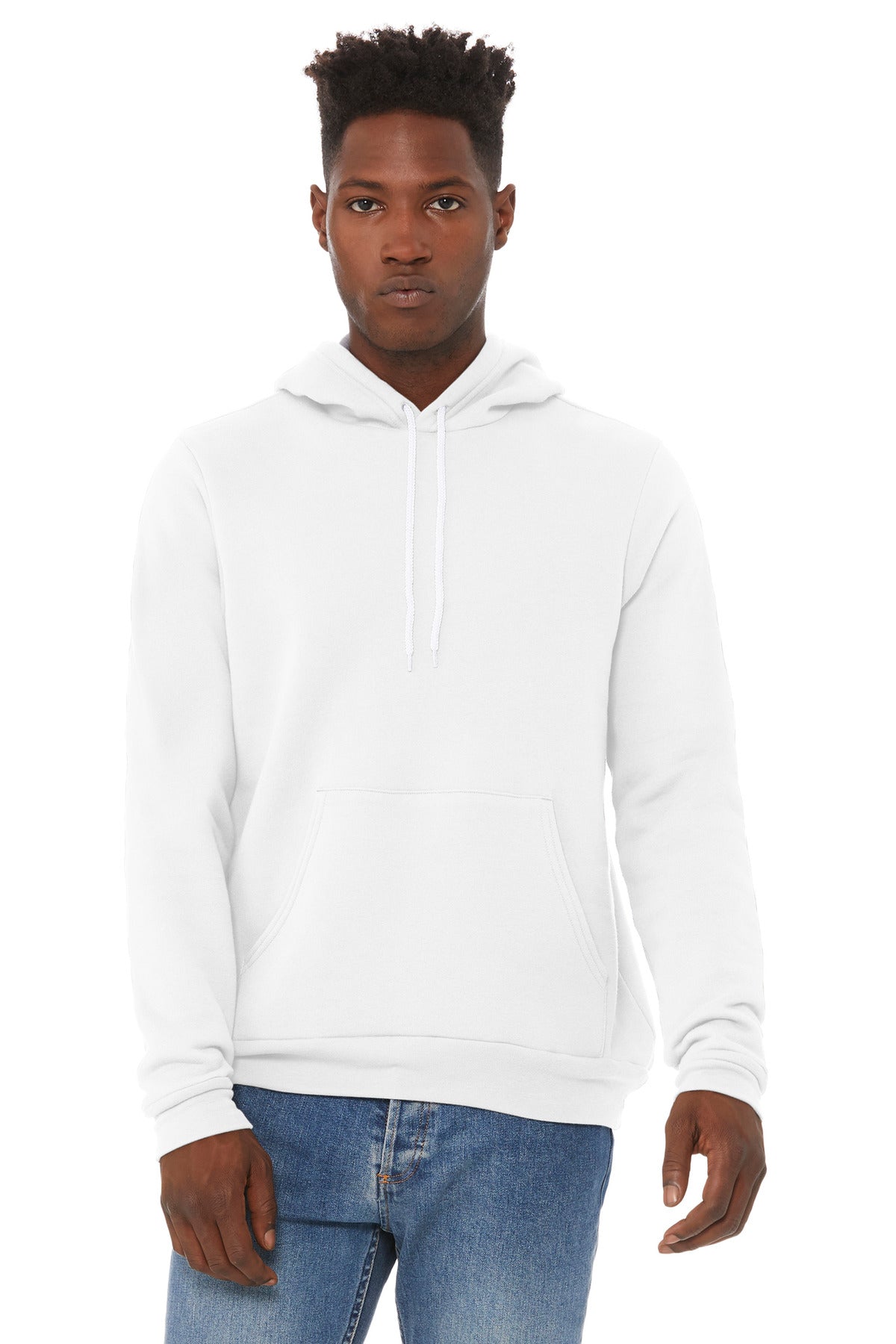 BELLA+CANVAS ® Unisex Sponge Fleece Pullover Hoodie. BC3719 - DTG White