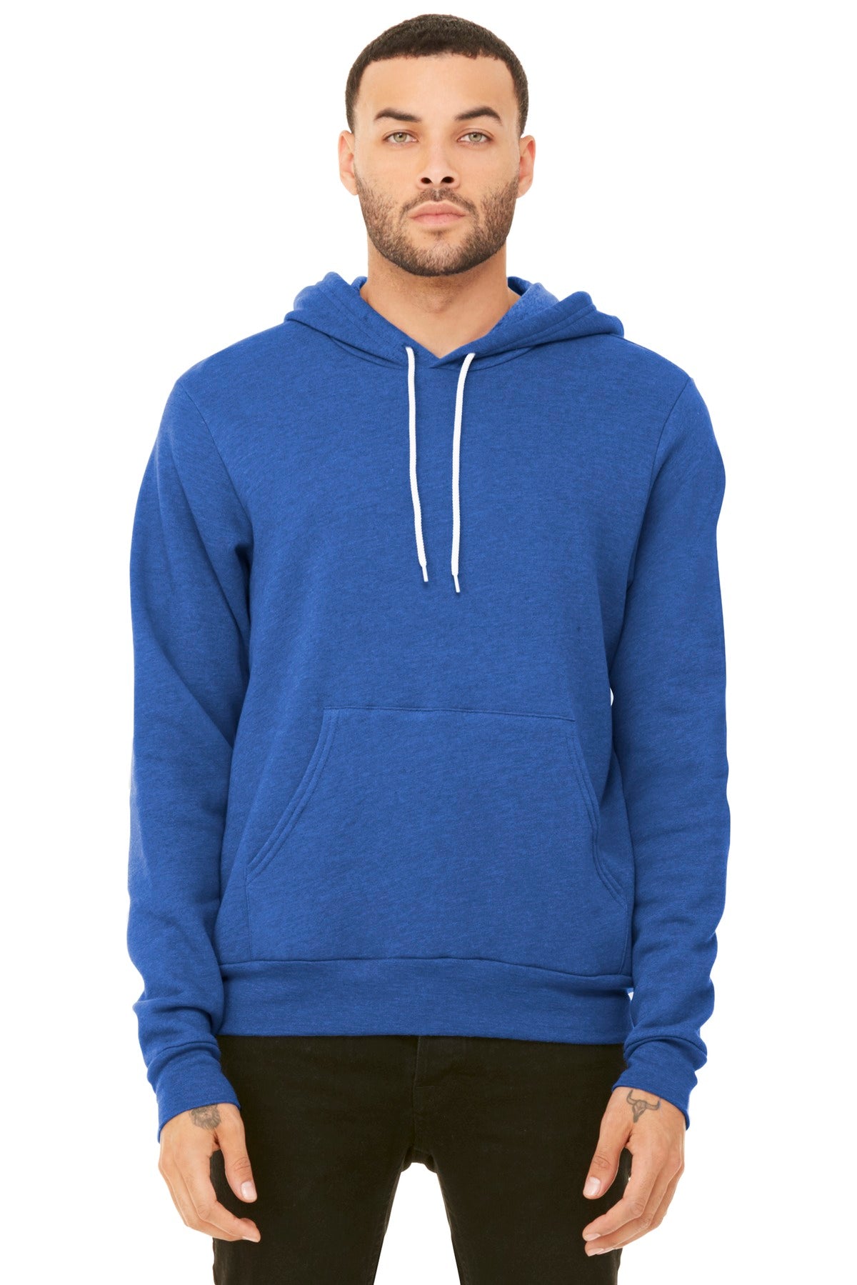 BELLA+CANVAS ® Unisex Sponge Fleece Pullover Hoodie. BC3719 - Heather True Royal