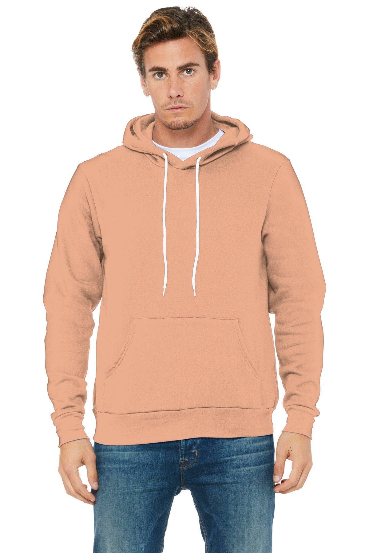 BELLA+CANVAS ® Unisex Sponge Fleece Pullover Hoodie. BC3719 - Peach