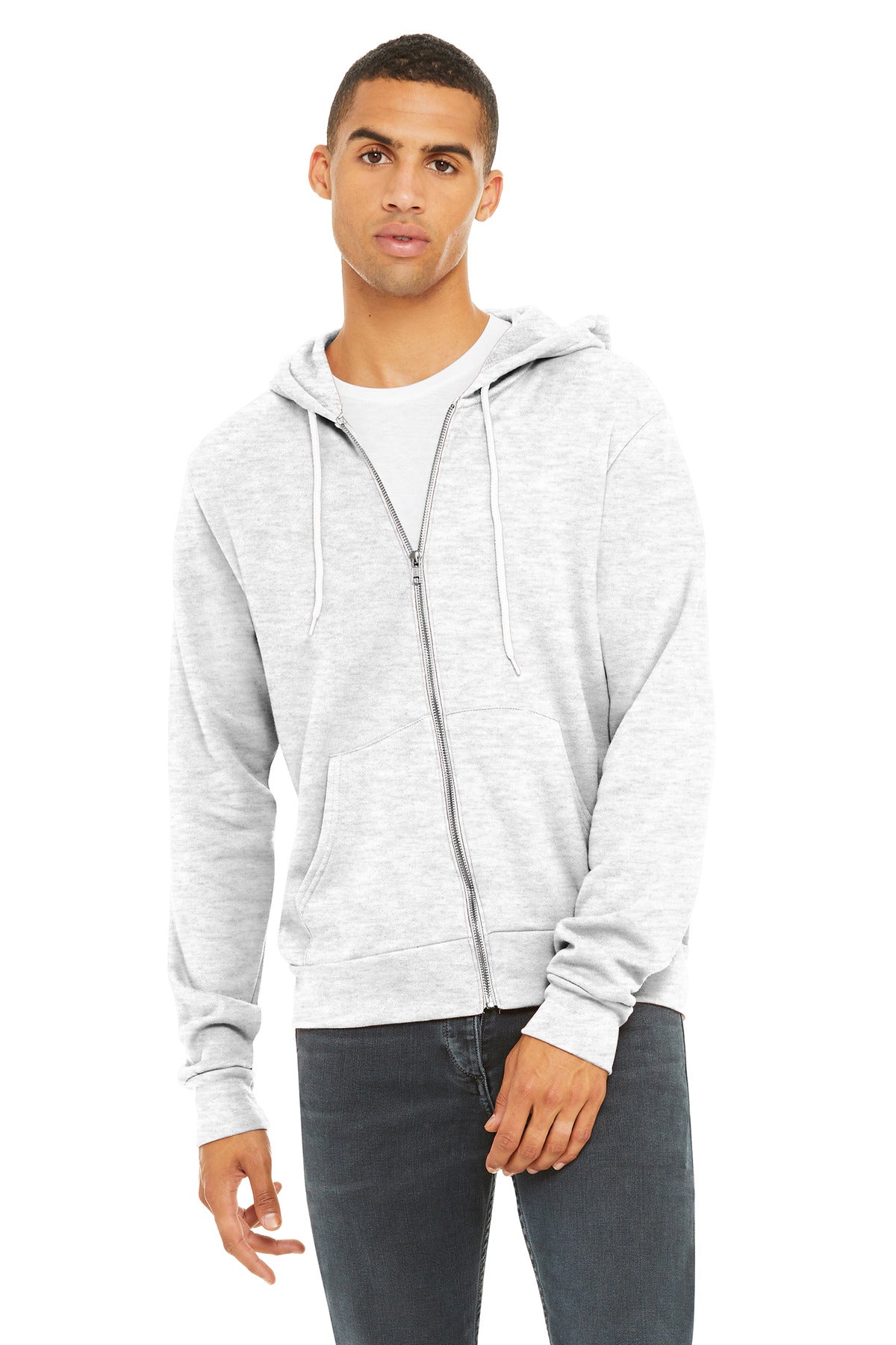 BELLA+CANVAS  ®  Unisex Sponge Fleece Full-Zip Hoodie. BC3739 - Ash