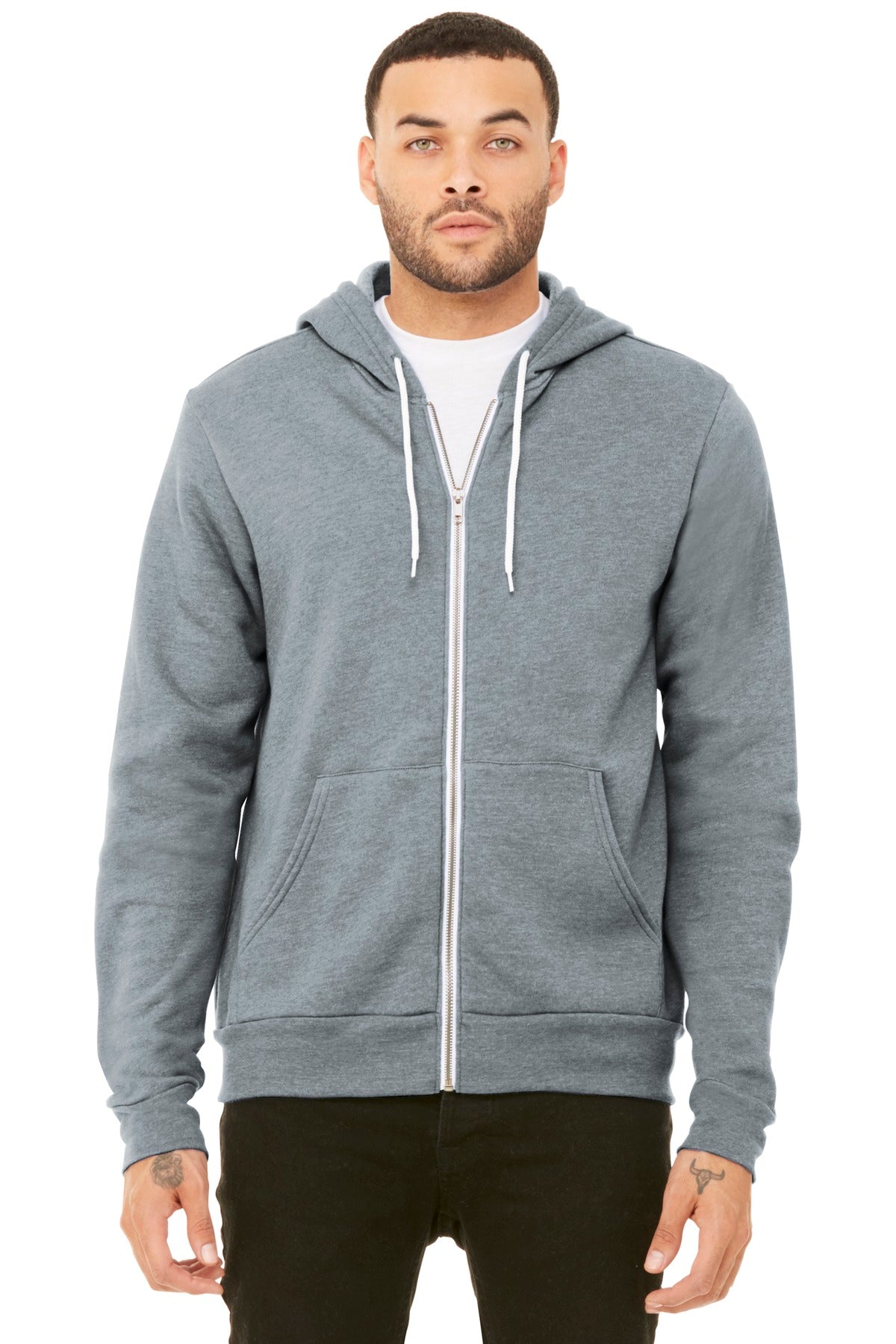 BELLA+CANVAS ® Unisex Sponge Fleece Full-Zip Hoodie. BC3739 - Athletic Heather