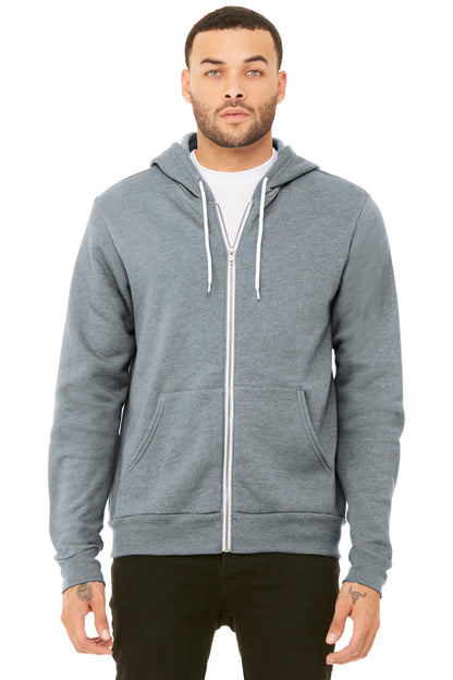 BELLA+CANVAS ® Unisex Sponge Fleece Full-Zip Hoodie. BC3739 - Athletic Heather