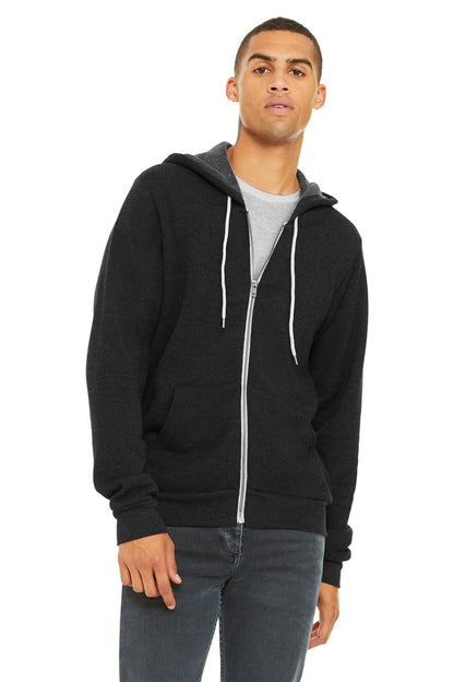 BELLA+CANVAS ® Unisex Sponge Fleece Full-Zip Hoodie. BC3739 - Black Heather