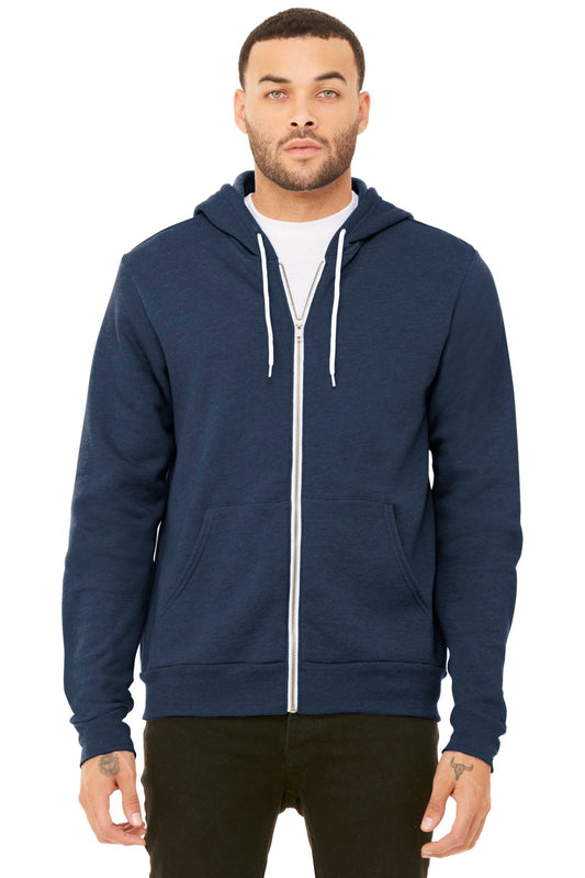 BELLA+CANVAS ® Unisex Sponge Fleece Full-Zip Hoodie. BC3739 - Heather Navy