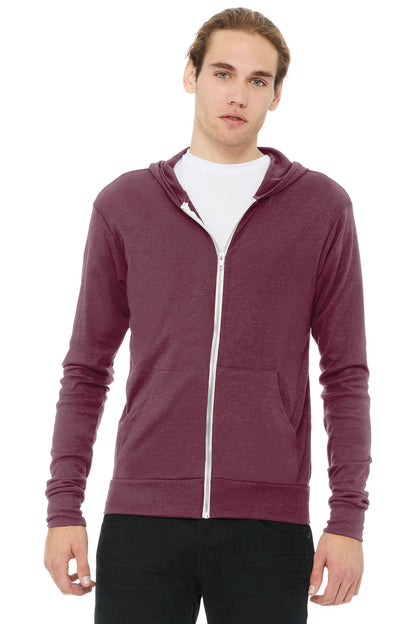 BELLA+CANVAS ® Unisex Triblend Full-Zip Lightweight Hoodie. BC3939