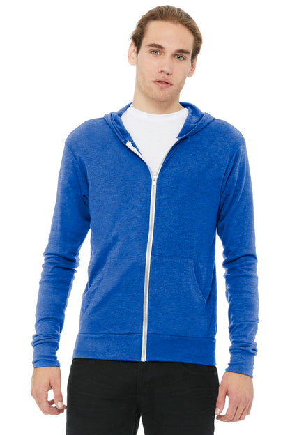 BELLA+CANVAS ® Unisex Triblend Full-Zip Lightweight Hoodie. BC3939