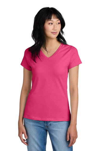 District ®  - Women's Perfect Weight ®  V-Neck Tee. DM1170L - Dark Fuchsia