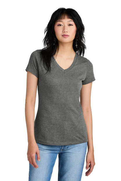 District ®  - Women's Perfect Weight ®  V-Neck Tee. DM1170L - Heathered Nickel