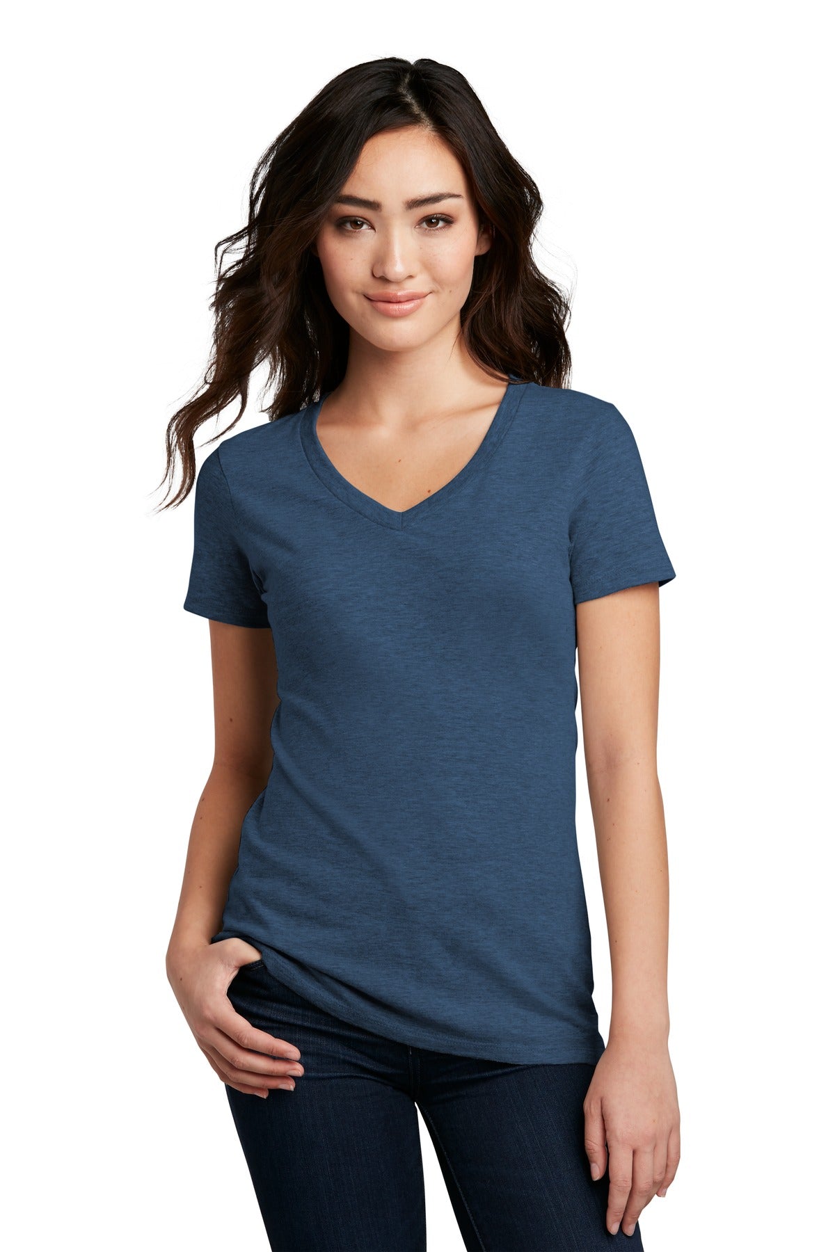 District ®  Women's Perfect Blend ®  CVC V-Neck Tee. DM1190L