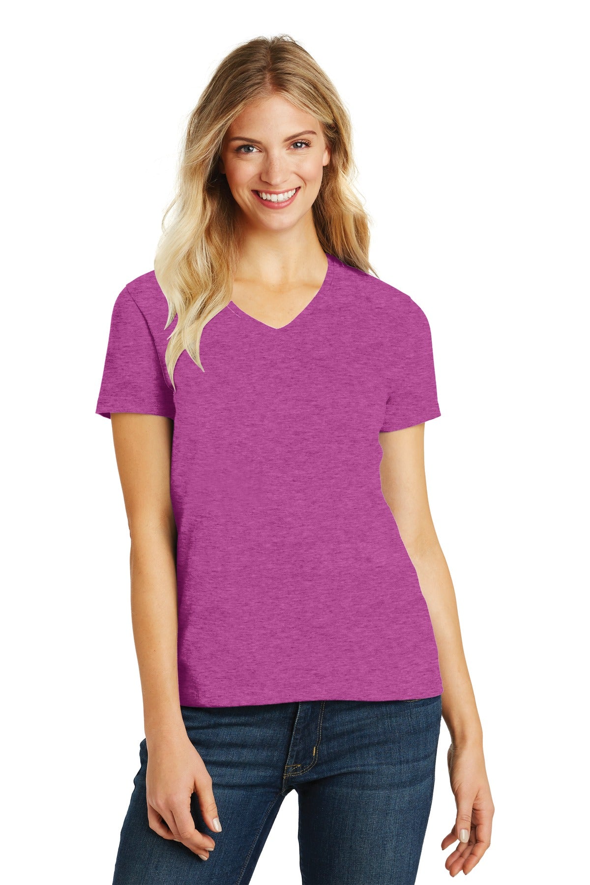 District ®  Women's Perfect Blend ®  CVC V-Neck Tee. DM1190L