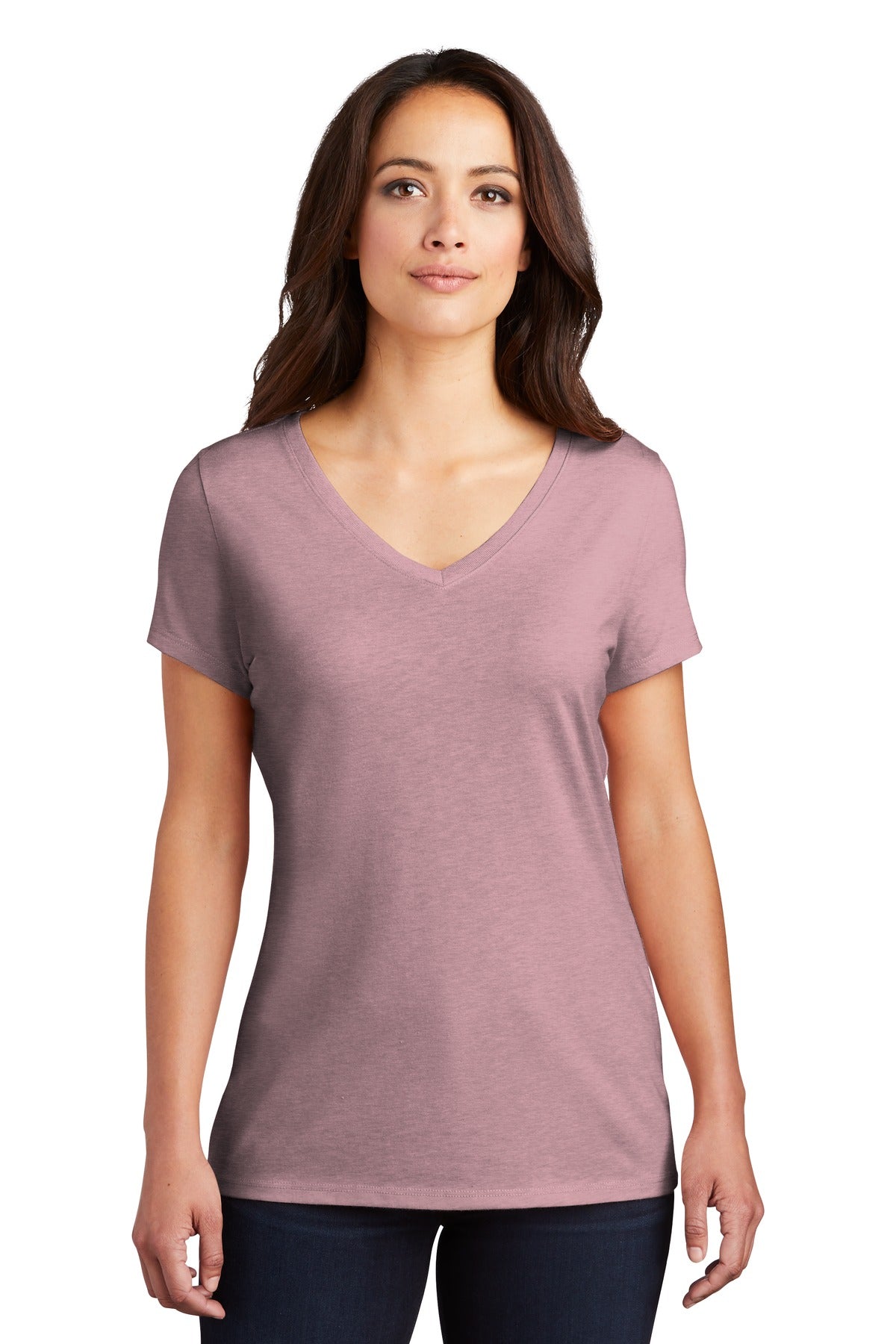 District ®  Women's Perfect Tri ®  V-Neck Tee. DM1350L - Heathered Lavender