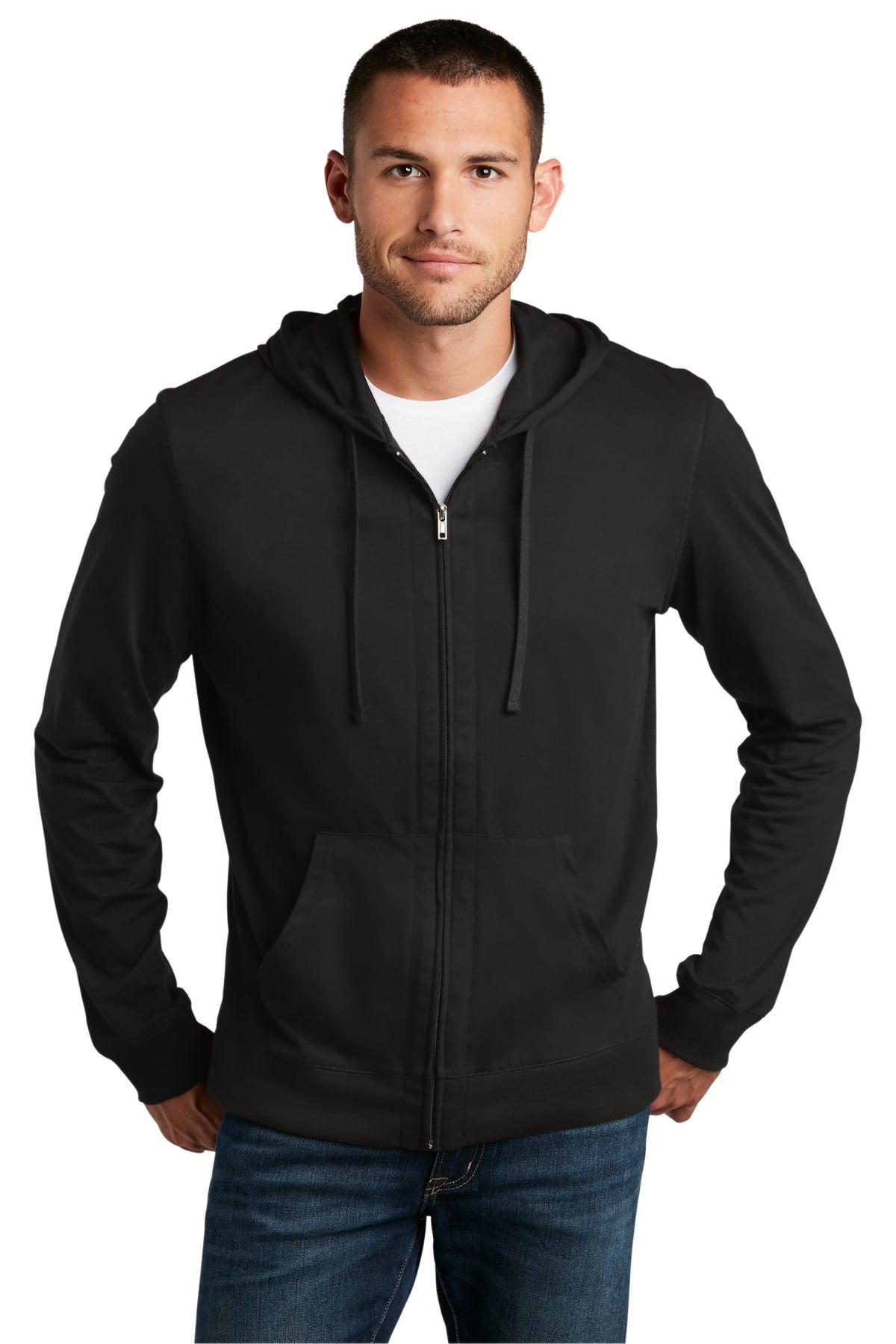 District® Jersey Full-Zip Hoodie. DT1100