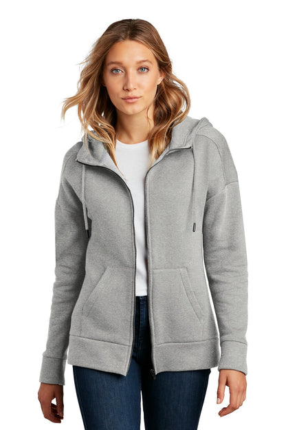 District ® Women's Perfect Weight ® Fleece Drop Shoulder Full-Zip Hoodie DT1104