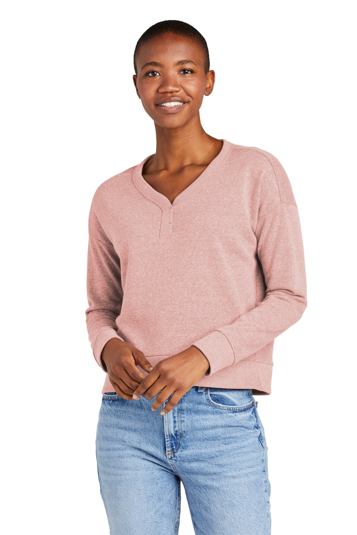 District® Women's Perfect Tri® Fleece V-Neck Sweatshirt DT1312