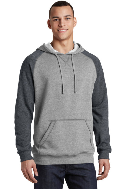 District® Young Mens Lightweight Fleece Raglan Hoodie.  DT196