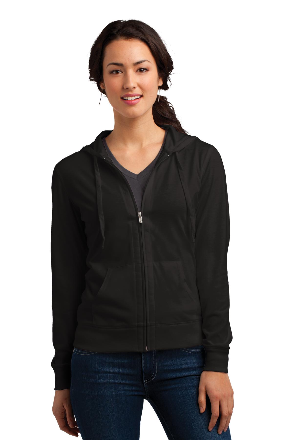 District ®  Women's Fitted Jersey Full-Zip Hoodie. DT2100