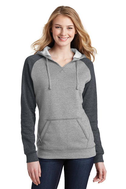 District® Women's Lightweight Fleece Raglan Hoodie.  DT296