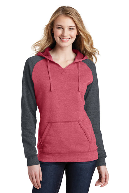 District® Women's Lightweight Fleece Raglan Hoodie.  DT296