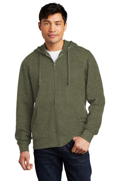 District® V.I.T.™Fleece Full-Zip Hoodie DT6102 - Heathered Olive