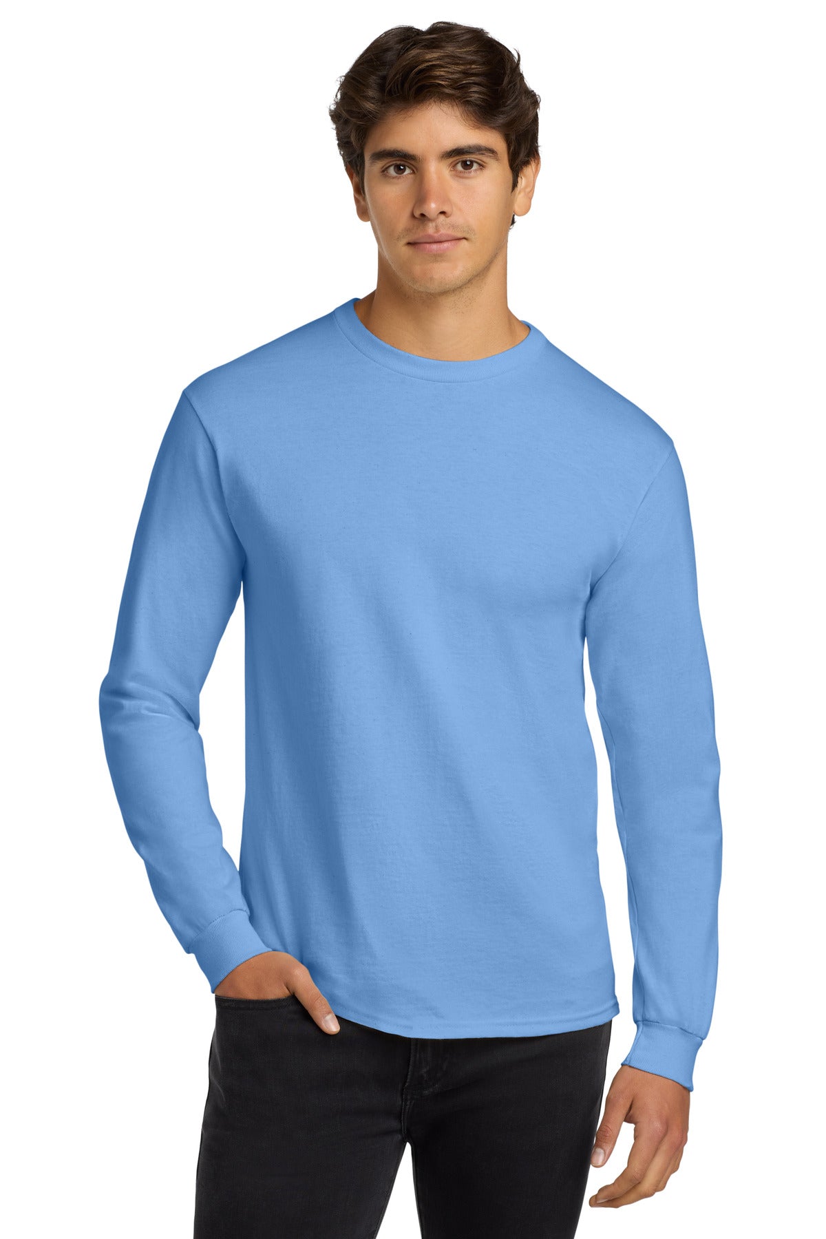 Gildan ®  - Ultra Cotton ®  100% US Cotton Long Sleeve T-Shirt.  G2400 - Carolina Blue