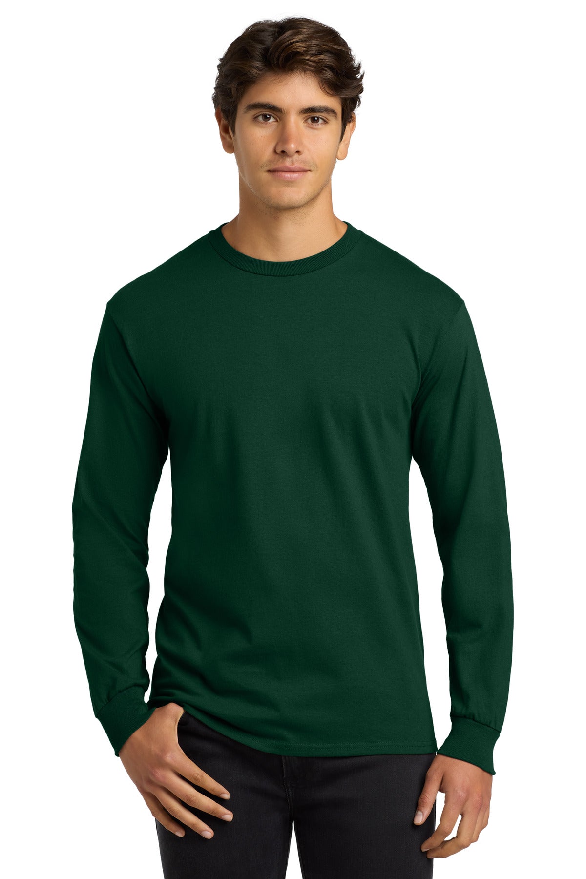 Gildan ®  - Ultra Cotton ®  100% US Cotton Long Sleeve T-Shirt.  G2400 - Forest Green