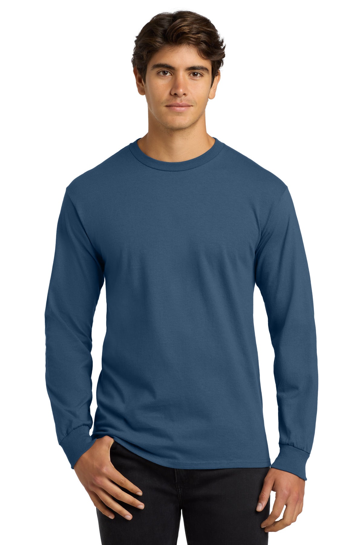 Gildan ®  - Ultra Cotton ®  100% US Cotton Long Sleeve T-Shirt.  G2400 - Indigo Blue