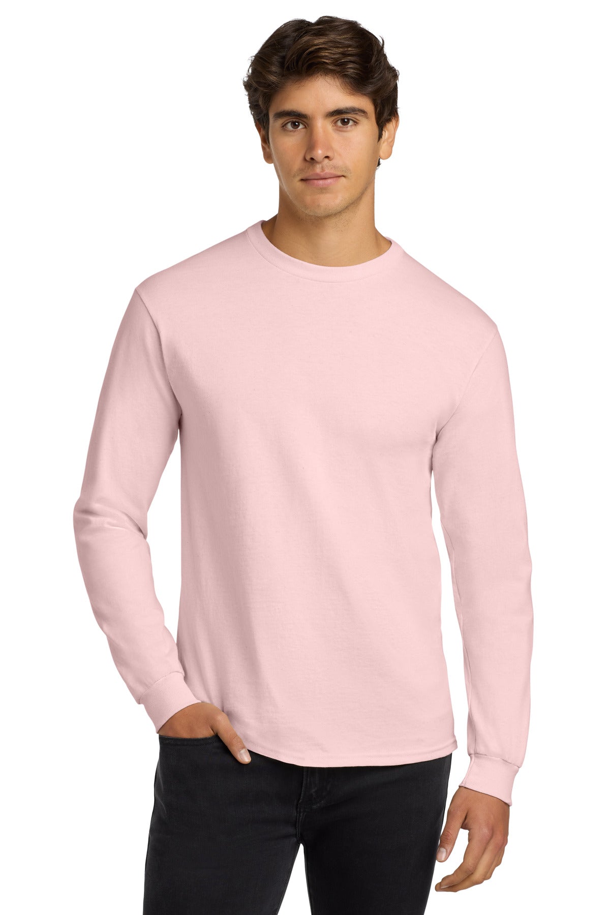 Gildan ®  - Ultra Cotton ®  100% US Cotton Long Sleeve T-Shirt.  G2400 - Light Pink