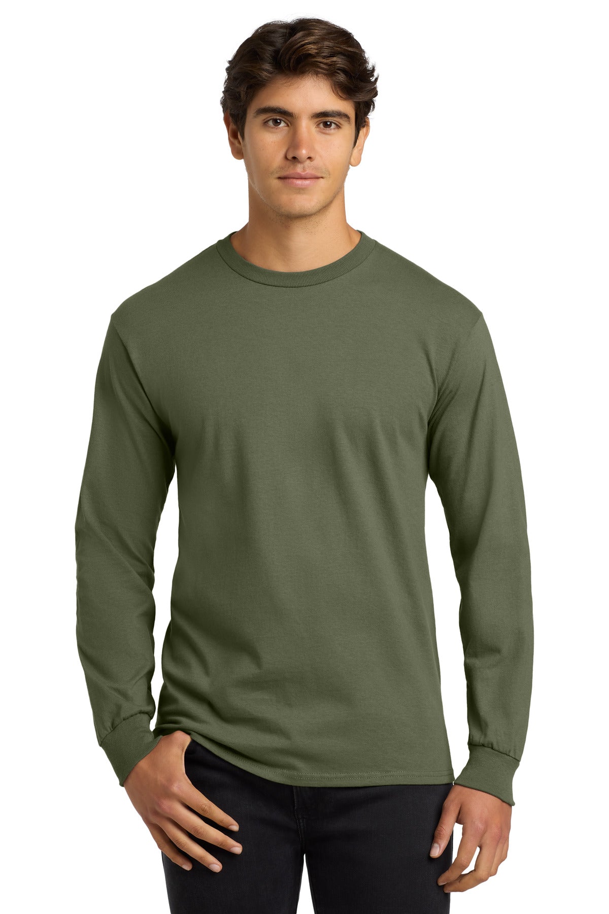 Gildan ®  - Ultra Cotton ®  100% US Cotton Long Sleeve T-Shirt.  G2400 - Military Green