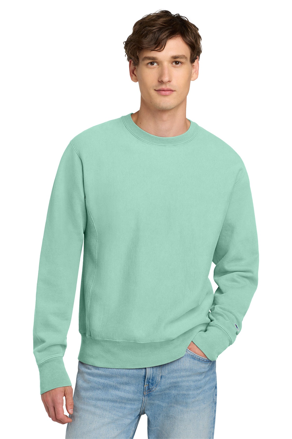 Champion ® Reverse Weave ® Garment-Dyed Crewneck Sweatshirt. GDS149