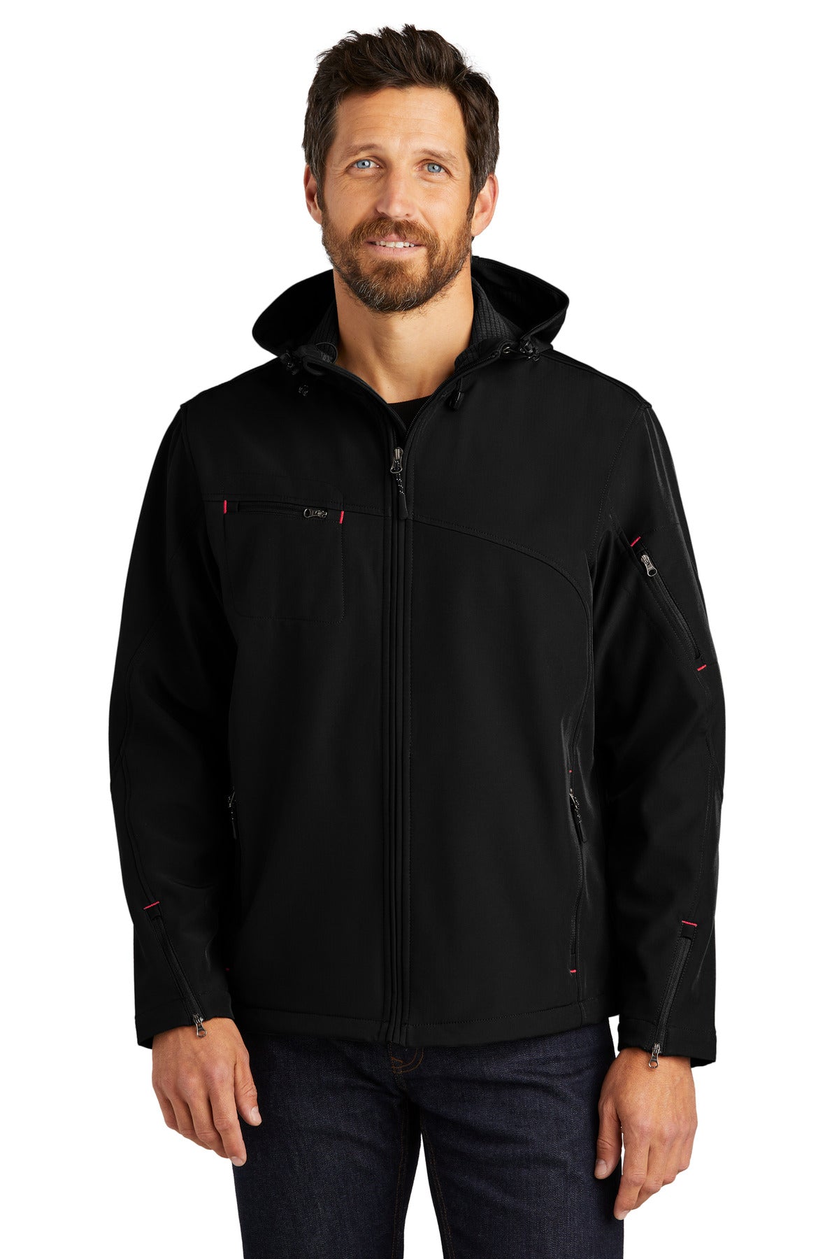 Port Authority ®  Textured Hooded Soft Shell Jacket. J706